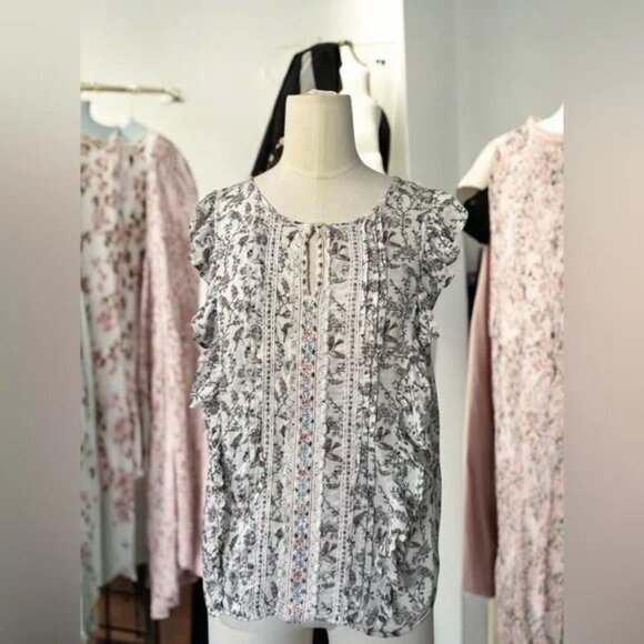 Ranna Gill Tops - RANNA GiLL Anthropologie Faye Floral Top Multicolor Flowers, Tank Size Small